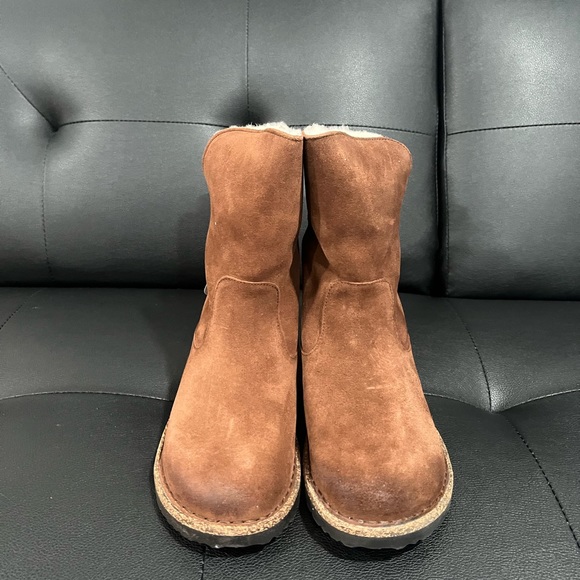Birkenstock Brown Suede Shearling Upsalla Slip On Pull Up Boot - Picture 2 of 5